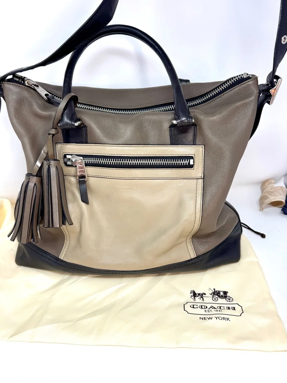 COACH Legacy Colorblock Leather Rory Satchel Bag 19902 • Excellent Condition